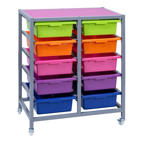 Double Tote Tray Trolley