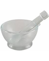 Mortar & pestle glass 75mm diameter