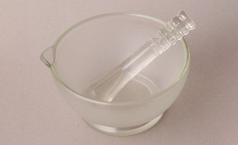 Mortar & pestle glass 150mm diameter