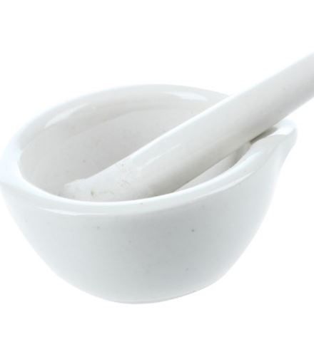 Mortar & pestle porcelain 160mm diameter