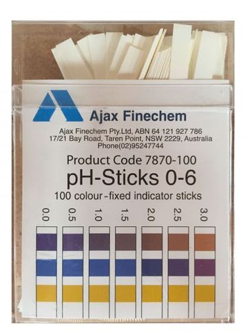 Indicator sticks pH 0-6 non-bleeding