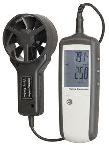 Anemometer hand held with vane sensor