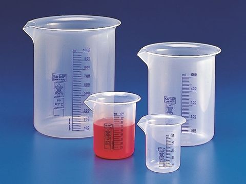 Beaker squat PP 100ml blue grad