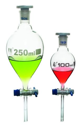 Funnel separating glass 50ml pear shape