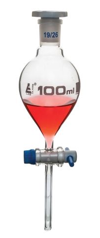 Funnel separating glass 100ml pear shape