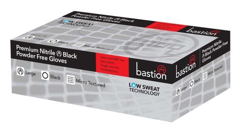 Gloves Nitrile Black P/F Medium Premium