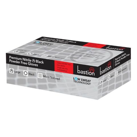 Gloves Nitrile Black P/F Large Premium