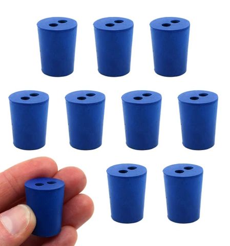Stoppers Neoprene 18Tx15B 2x 4mm holes