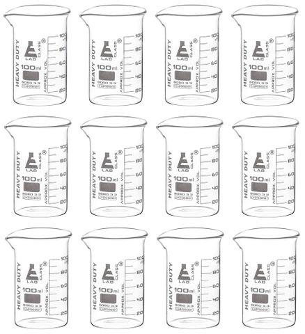 Beakers glass heavy duty low form 100ml