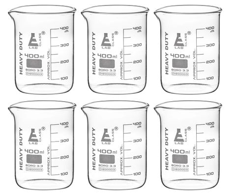 Beakers glass heavy duty low form 400ml