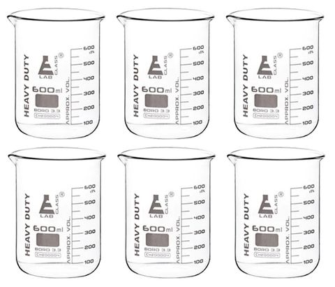 Beakers glass heavy duty low form 600ml