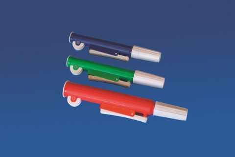 Pipette pump 25ml Red with wheel