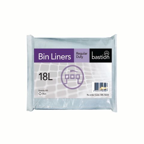 Bin liners regular duty 18lt black