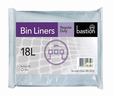 Bin liners regular duty 18lt black