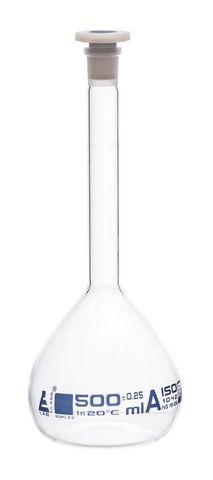 Flask volumetric Class A glass 500ml