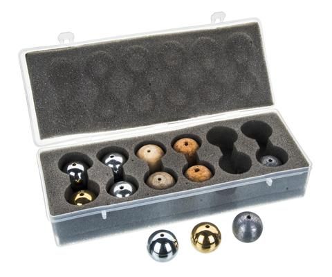 Drilled ball set 25mm in plastic case