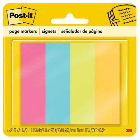 Post It page markers 22.2x73mm 4 colours