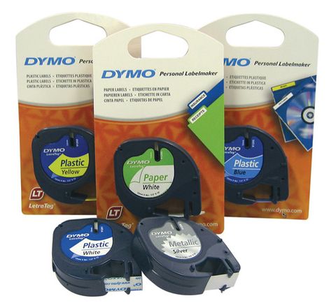 Dymo Letra-Tag plastic white 12mm wide