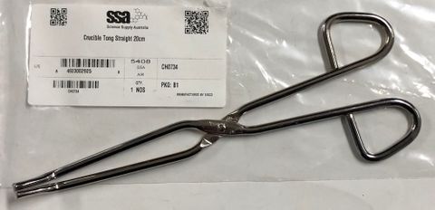 Tongs crucible straight 200mm chrome