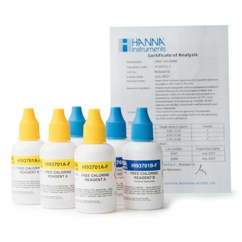 Free Chlorine liquid reagents 300 tests