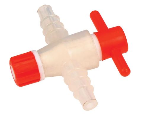 Stopcock PP/PTFE 6-10mm tubing 4mm bore