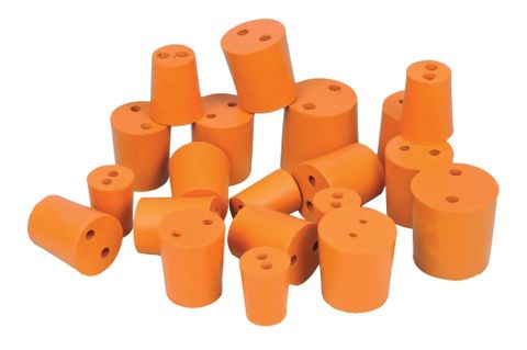 Stoppers rubber 2-hole assorted sizes