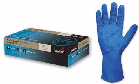 Gloves Nitrile long cuff blue X/Large
