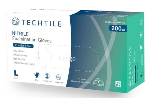 Gloves Nitrile 'Techtile' P/F X/Small