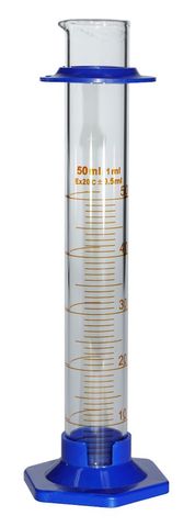 Measuring cylinder glass 50ml amber PP