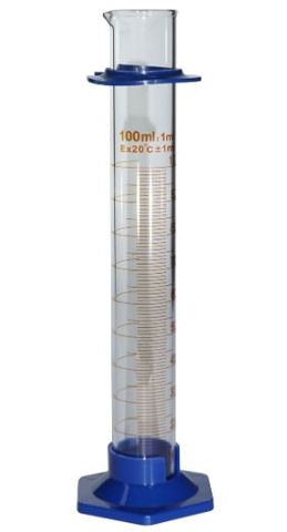 Measuring cylinder glass 100ml amber PP