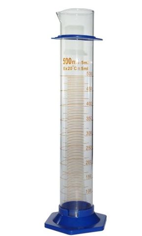 Measuring cylinder glass 500ml amber PP