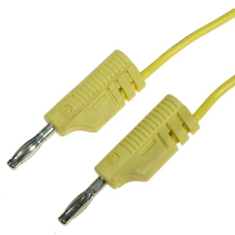 Banana plug lead Yellow 120cm long