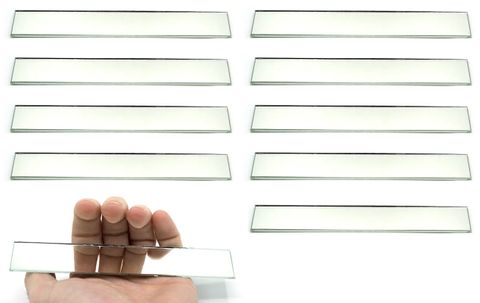 Mirror plano glass 150x25mm 2mm thick