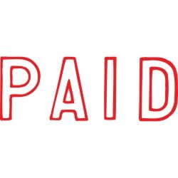 X-stamper "PAID" red
