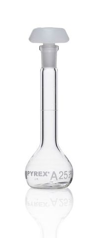 Flask volumetric Cl.A 25ml w/cert. Pyrex