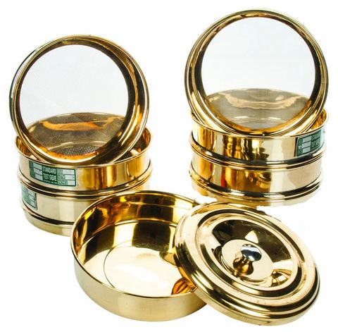 Sieve set brass frame 200mm dia S/S mesh