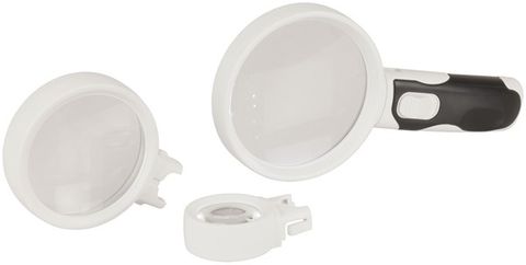 Magnifier LED handheld c/w three lenses