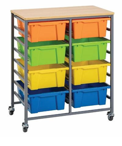 Double Tote Tray Trolley