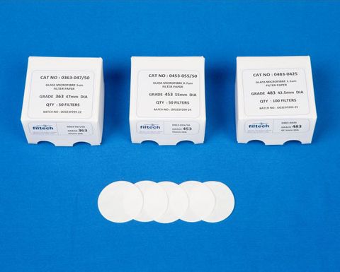 Filter paper glass fibre 1.1um 70mm