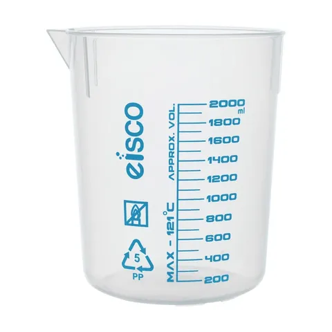 Beaker PP 2000ml Euro style blue grads
