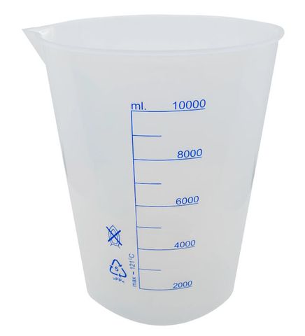 Beaker PP 10000ml Euro style blue grads