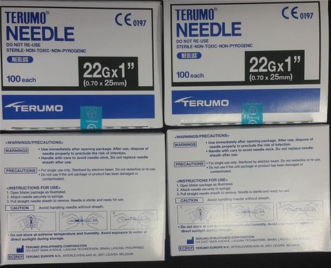 Needle hypo 22G x 38mm Black hub