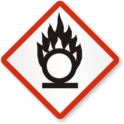 Labels "Oxidising" 50x50mm GHS