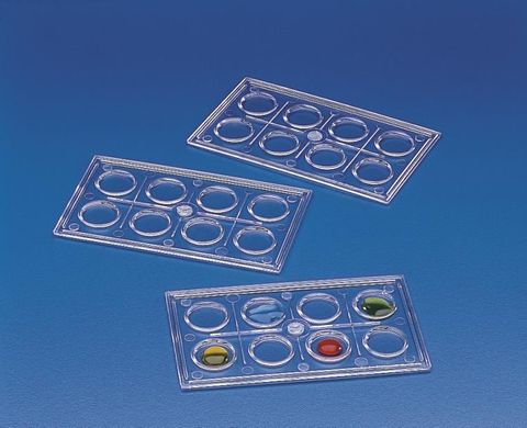 Colorimetric tray 8 wells clear PS