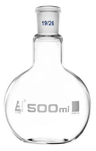 Flask spherical flat bottom 500ml 19/26