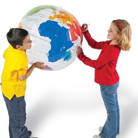 Inflatable labellling globe 68.5cm diam.