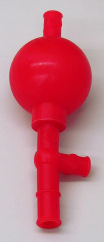 Pipette filler red rubber 3-valve
