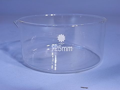 Dish crystallizing 125mm borosilicate