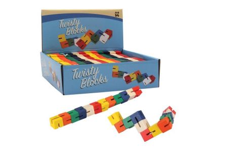 Wood Twisty Blocks 15cm