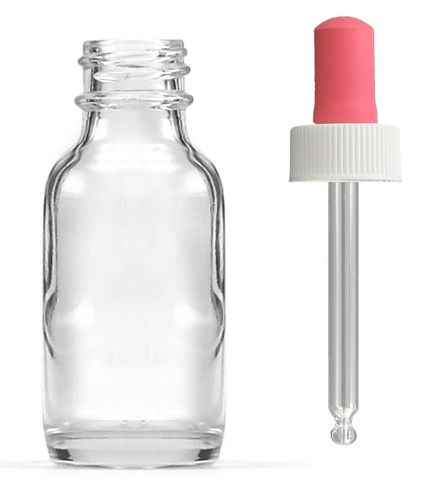 Bottle glass clear 25ml with dropper